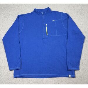 Tasc Performance Pullover Mens Large Blue 1/4 Zip Fleece Long Sleeve Active Top